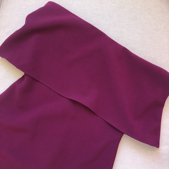 Likely Driggs Strapless Flounce Top Dress in Plum - Picture 4 of 6